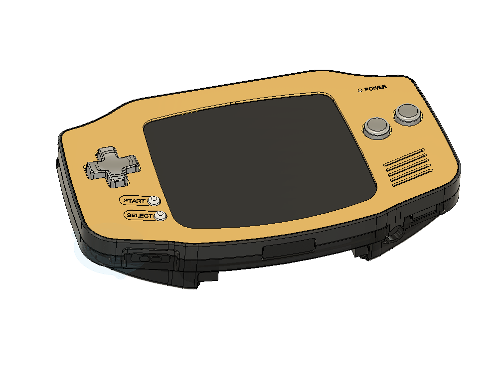 Metal Game Boy Advance Hybrid Skeleton CNC Base Kit + Screen - Boxy Pixel