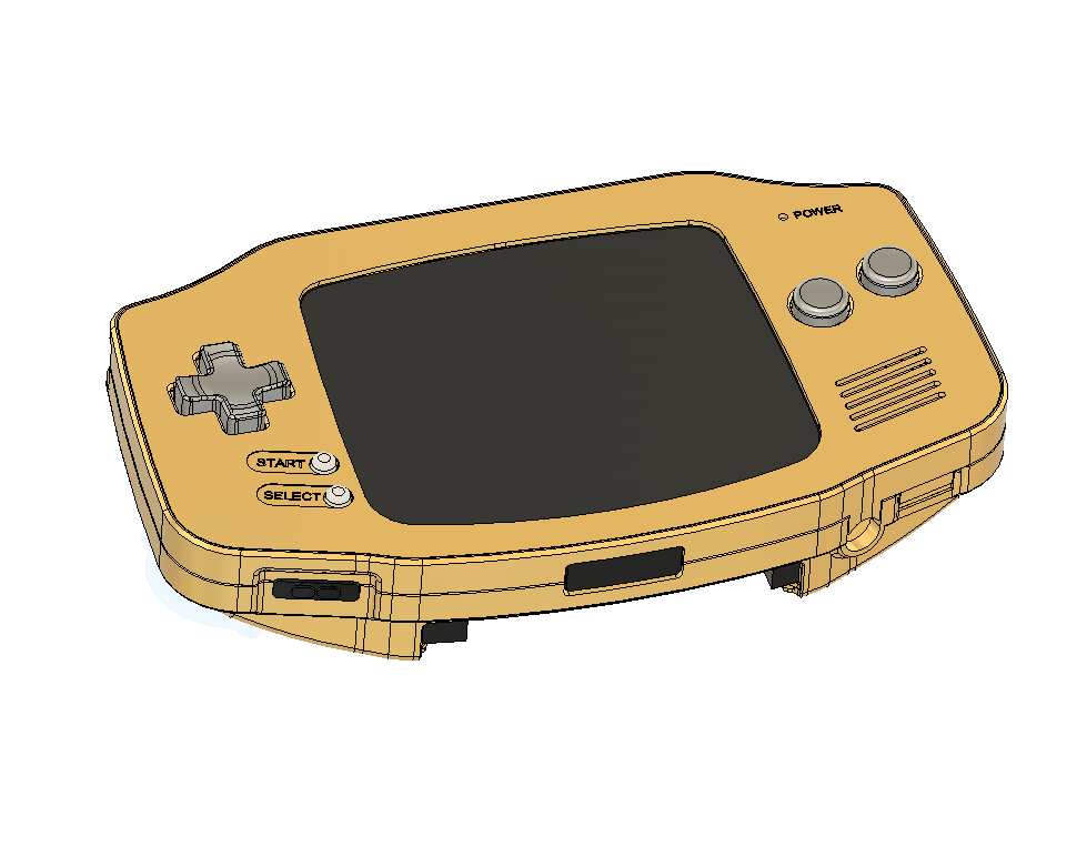 Metal Game Boy Advance Hybrid Skeleton CNC Base Kit + Screen - Boxy Pixel