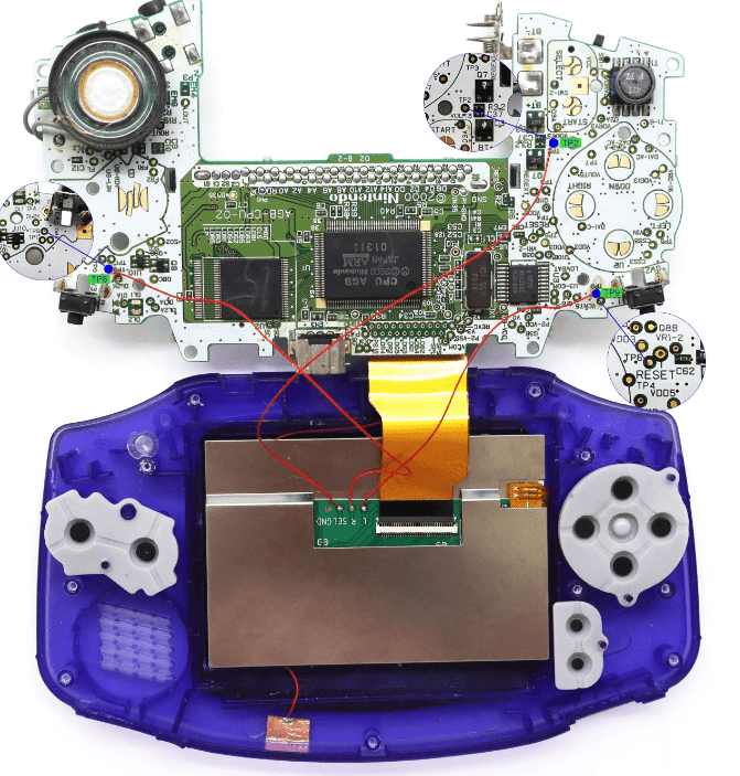 Fully Built Custom Metal Game Boy Advance Skeleton - Boxy Pixel