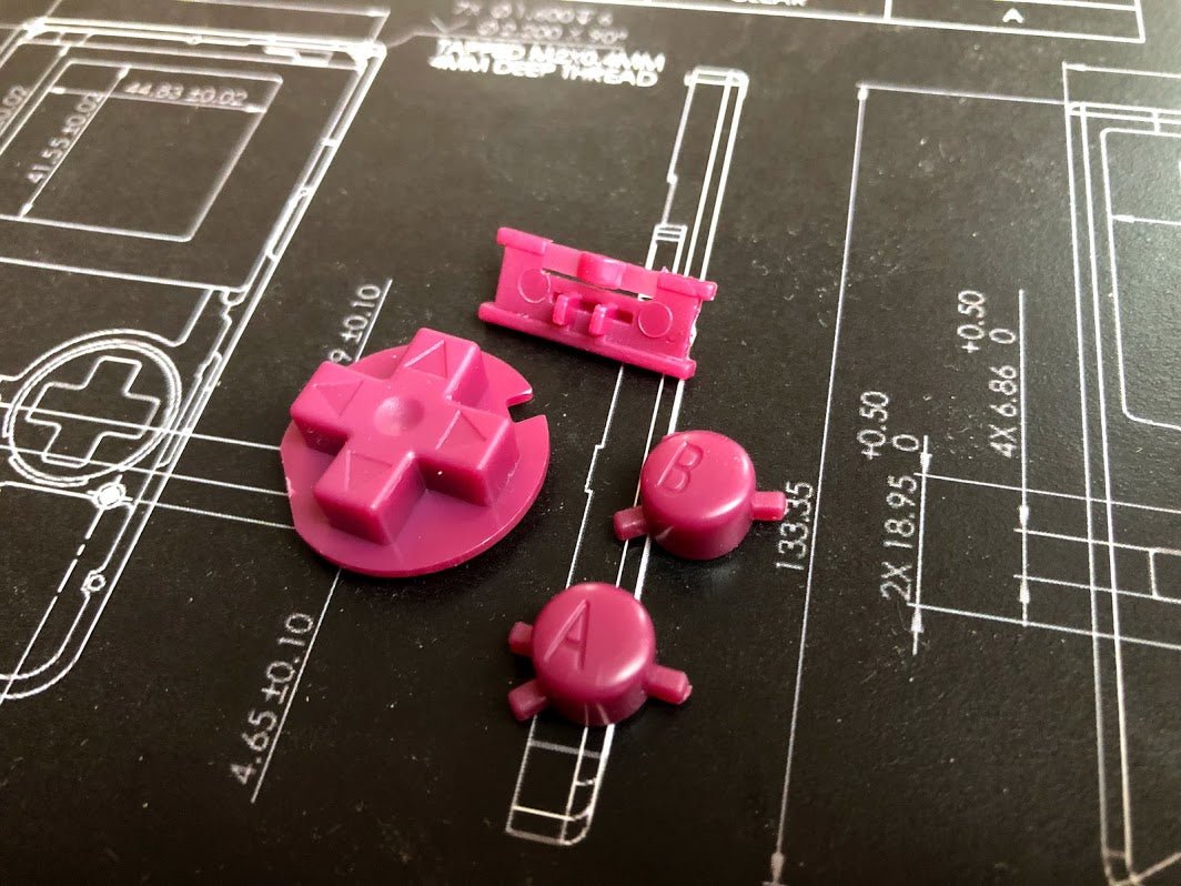 Game Boy Color (GBC) Plastic Replacement Buttons - Boxy Pixel