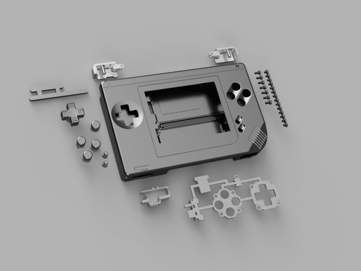 Metal DS Lite Macro DMG style Full Kit - Boxy Pixel
