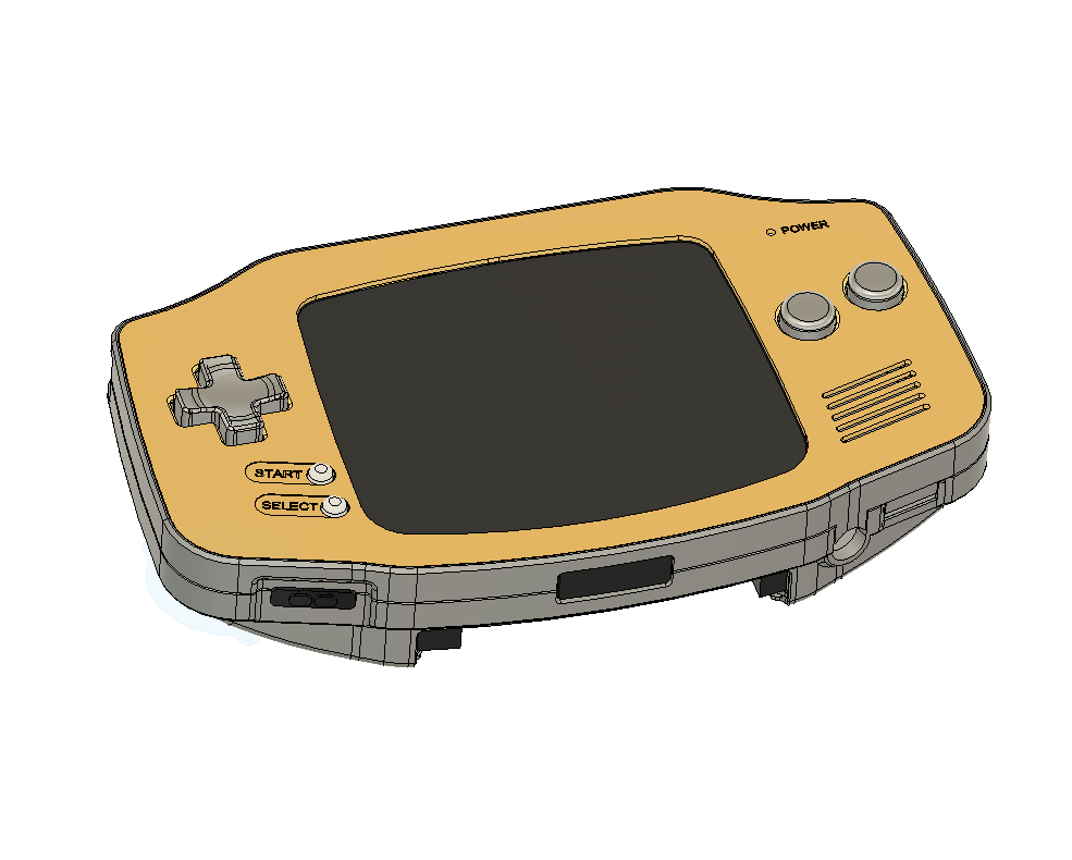 Metal Game Boy Advance Hybrid Skeleton CNC Base Kit + Screen - Boxy Pixel