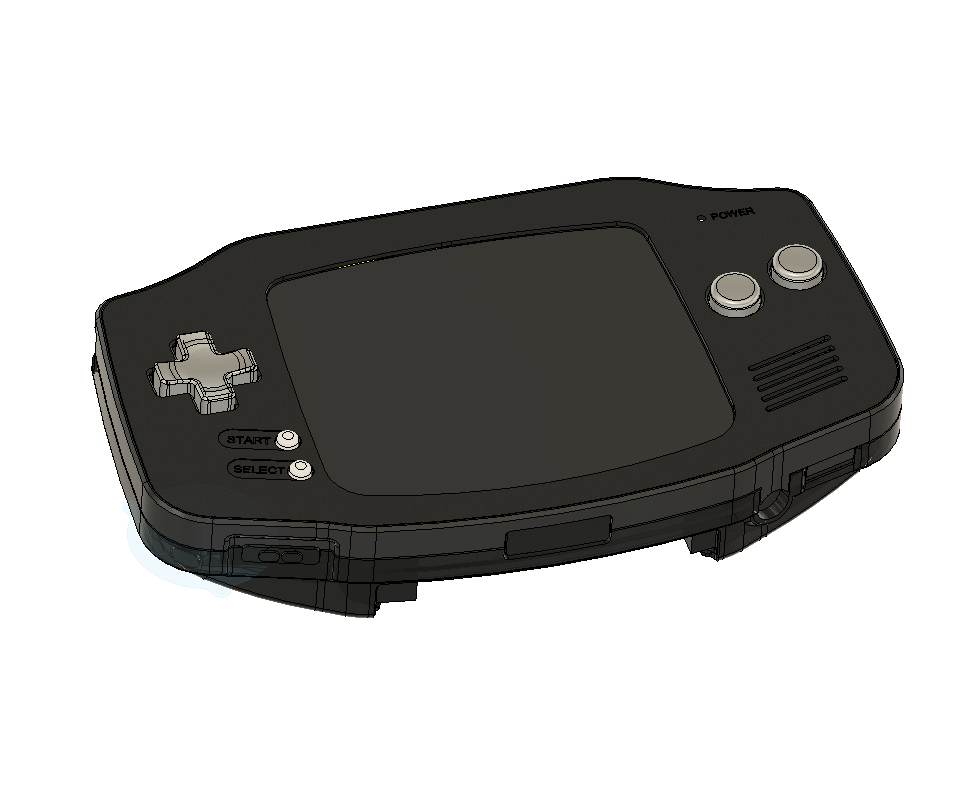 Metal Game Boy Advance Hybrid Skeleton CNC Base Kit + Screen - Boxy Pixel