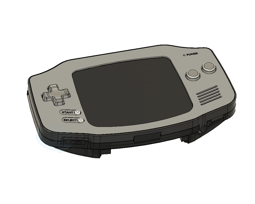 Metal Game Boy Advance Hybrid Skeleton CNC Base Kit + Screen - Boxy Pixel