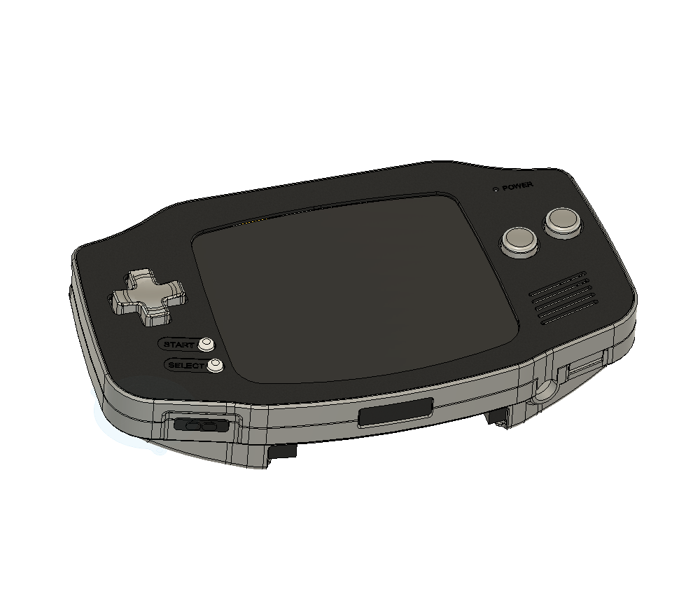 Metal Game Boy Advance Hybrid Skeleton CNC Base Kit + Screen - Boxy Pixel