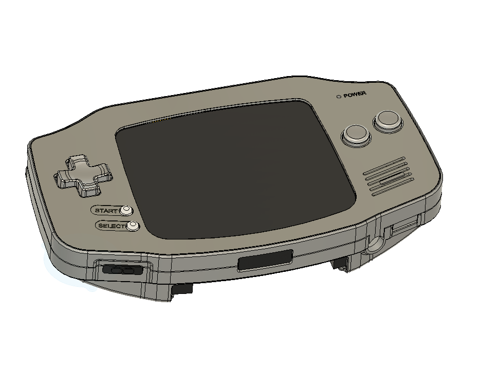 Metal Game Boy Advance Hybrid Skeleton CNC Base Kit + Screen - Boxy Pixel