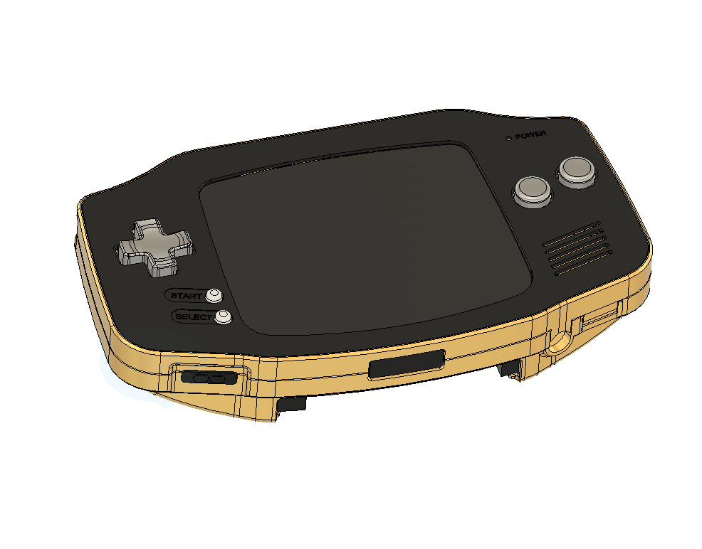 Metal Game Boy Advance Hybrid Skeleton CNC Base Kit + Screen - Boxy Pixel