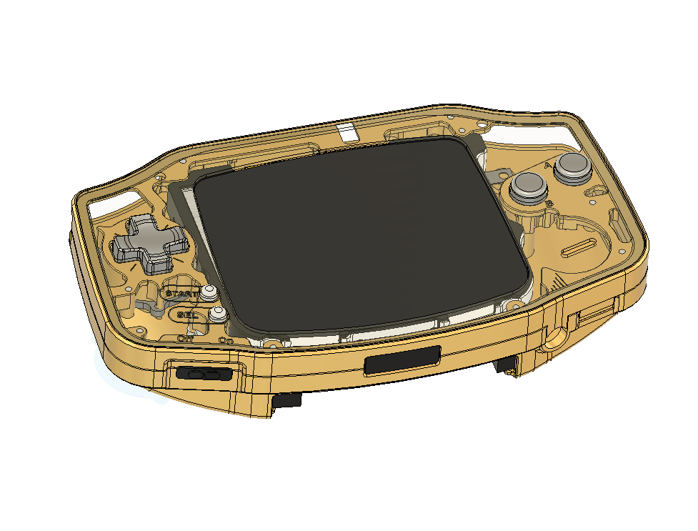 Metal Game Boy Advance Hybrid Skeleton CNC Base Kit + Screen - Boxy Pixel