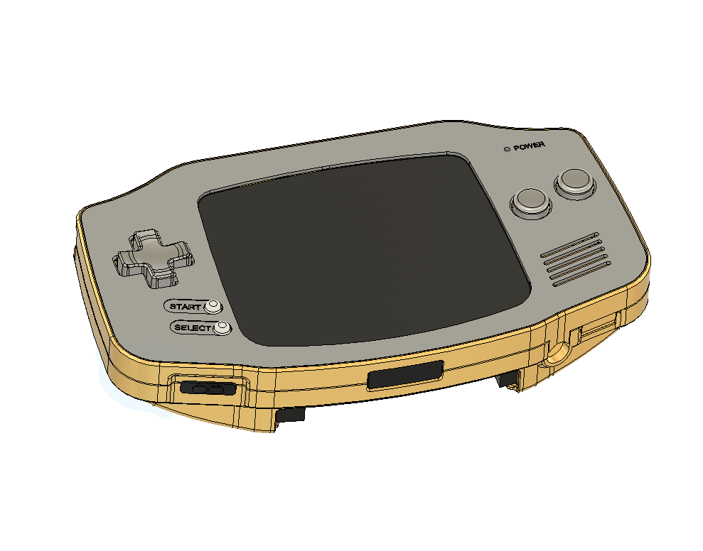 Metal Game Boy Advance Hybrid Skeleton CNC Base Kit + Screen - Boxy Pixel