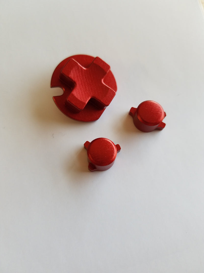 gameboy color buttons red aluminum