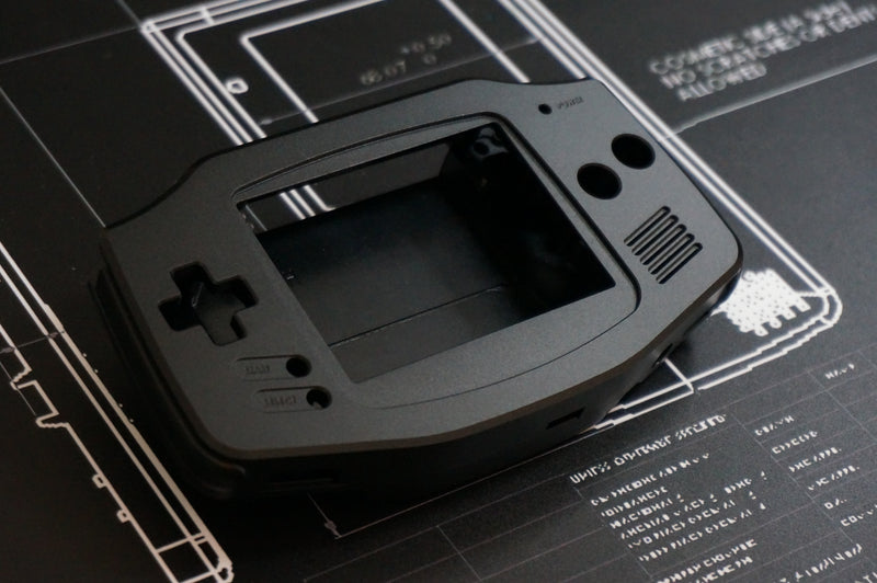 black gba shell boxy pixel aluminum shell