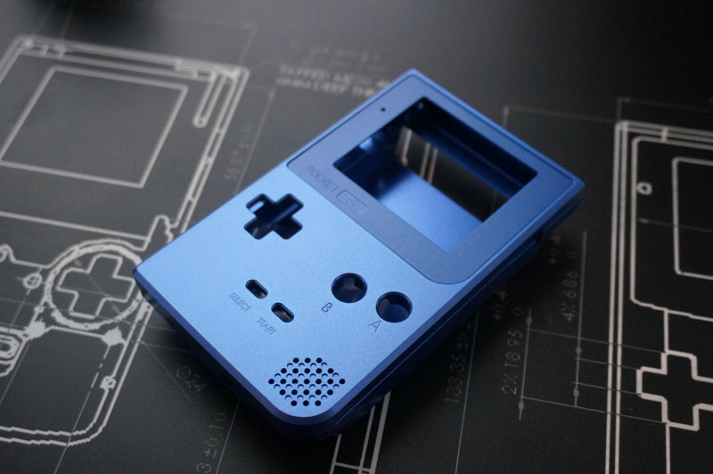 boxy pixel gameboy pocket aluminum shell blue