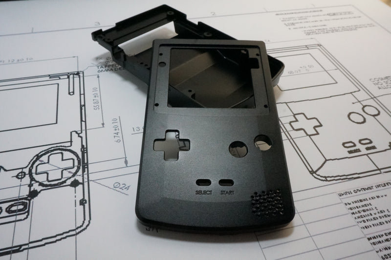 custom gameboy color shell black aluminum