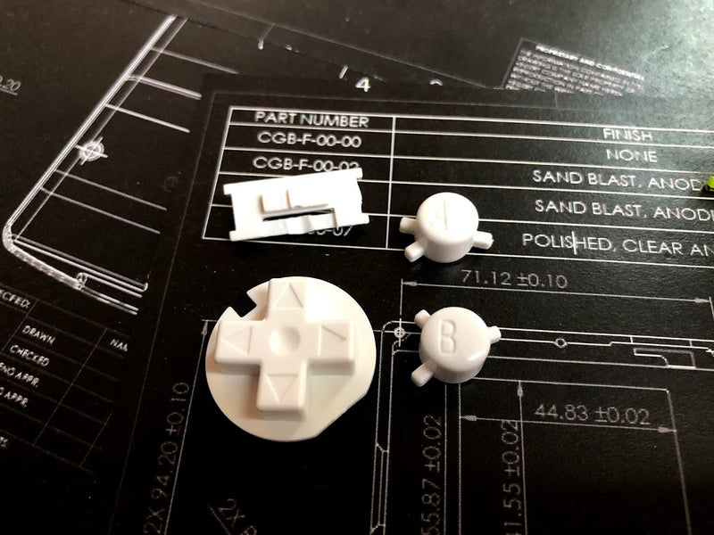 gameboy color buttons white plastic