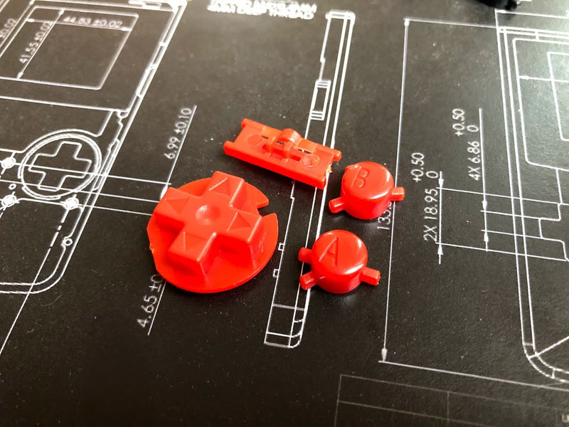 gameboy color buttons red plastic