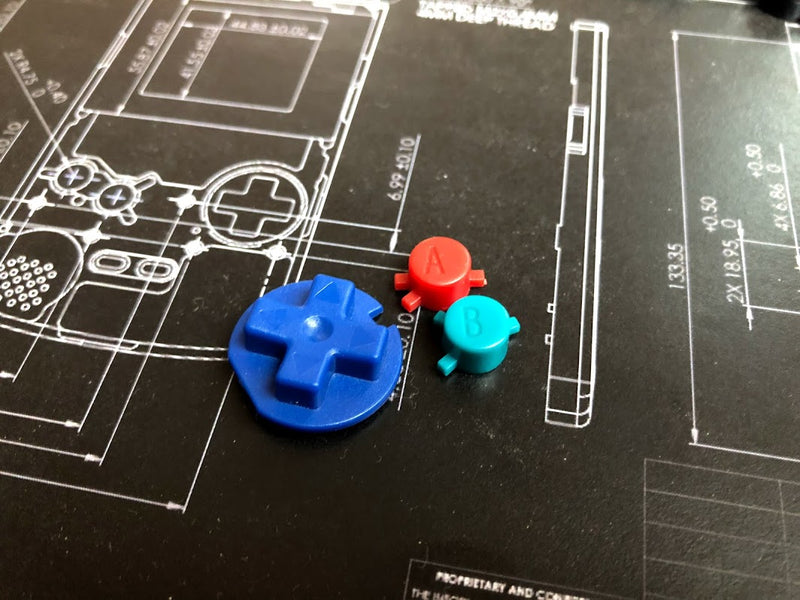 gameboy color buttons plastic blue red