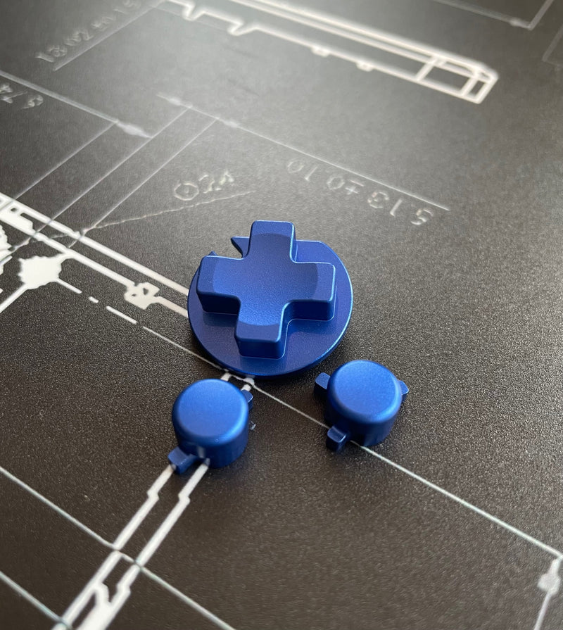 gameboy color buttons blue aluminum
