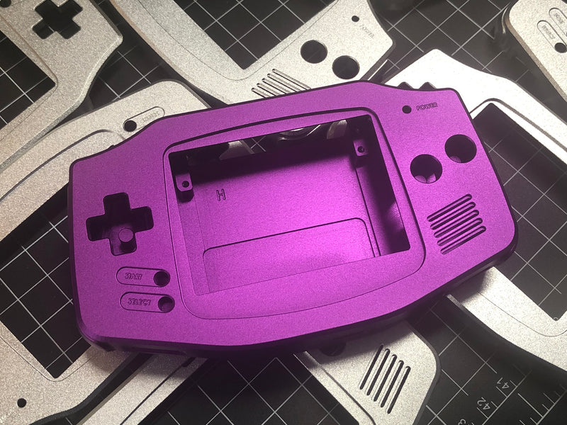 purple gba shell boxy pixel aluminum shell